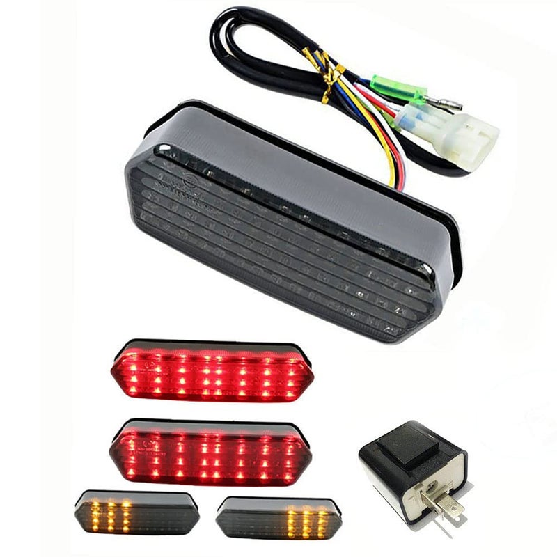 Yibid استبدال ضوء الذيل المتكامل LED Yibid لدراجة هوندا جروما MSX 125 2014-19، أضواء مؤشر الفرامل المتسلسلة لـ MSX125/SF CBR650F CTX700 CTX700N، عدسة دخانية مع 1 قطعة من مرحل الفلاش 2 دبوس - Image 1
